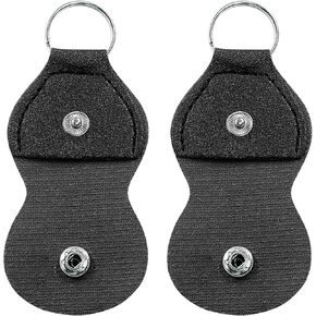 2 Pcs Guitar Picks Holder Case - Leather Guitar Picks Keychain Holder Cases Bag for Guitar Players - Black + Brown