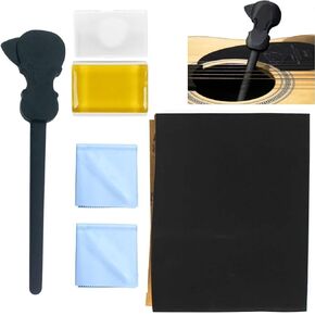 Guitar Bow Kit 2-In-1 Guitar Pick Bow for Acoustic Folk Song Classical Bass Guitar, Included Rosin Sandpaper Cleaning Cloth, Guitar Performance Accessories Tuning Tool