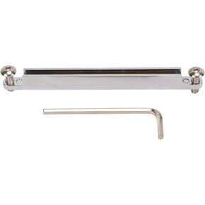 Guitar Metal Saddle, Adjustable Acoustic Guitar Bridge Saddle with Screws L-Wrench Professional Guitar Saddle Parts Replacement for Repairing, Silver