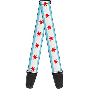 Buckle-Down Guitar Strap Chicago Flag 2 Inches Wide (GS-W35535)
