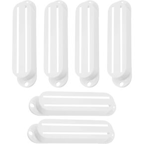 6Pcs Yootones Dual Hot Rail Pickup Cover Single Coil Humbucker Compatible with Strat Style Electric Guitar (White)
