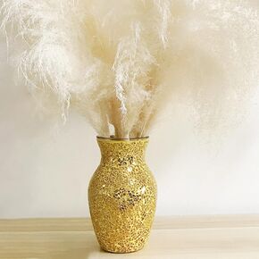 8-inch vases for Pampas Grass Traditional Handmade Multi-Color Art vases Tempered Glass vase, Mosaic vase, for Dining Table Home Decoration(Green Purple)