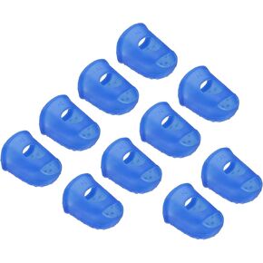 PATIKIL Finger Tips Anti Slip Fingertip Protector, 10 Pack 30mm Silicone Finger Guard for Paper Sorting Sewing Guitar Playing, Transparent XL Size