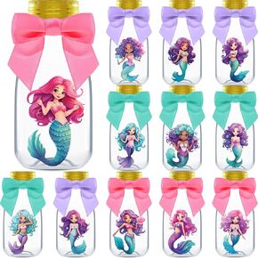 Ethisa 12 Pack Superhero Candy Bottles with Ribbons and Stickers for Boys and Girls - DIY Birthday Superhero Party Favors for Kids and Table Centerpiece Classroom Decorations - Super Hero Jar Prizes