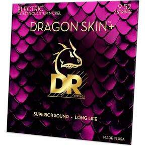 DRAGON SKIN+ - Coated Quantum Nickel Electric Guitar Strings – DEQ-7/10 – Superior Sound with Comfortable Feel & Long Life – Medium 7 String 10-56