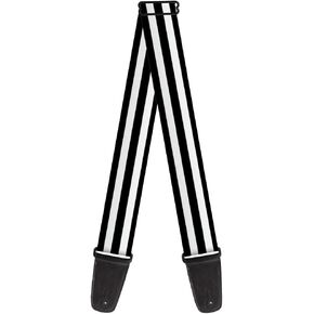 Guitar Strap Stripes 3 Black 2 White 2 Inches Wide