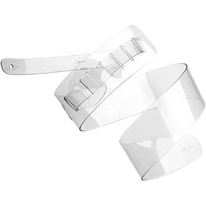 FAVOMOTO Clear Guitar Strap - Transparent Decoration Strap for Bass Guitar, Ukulele, and Camera - White Belt with Film PC Material - 89.5X6.5X0.3CM Size