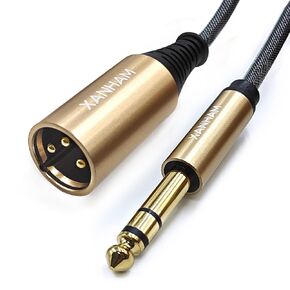 XLR Male to 1/4 Inch(6.35mm) Male 3.3 Feet/1 Meter TRS Balanced Cable XLR to Quarter Inch Jack Patch Cord for Speaker and Microphone