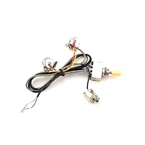 Alnicov Guitar Wiring Harness Set Prewired 3 Way Toggle Switch 1T1V 500K Pots Wiring Harness Kit with 6.35 Output for LP Electric Guitar
