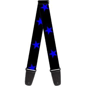 Buckle-Down Guitar Strap Star Black Blue 2 Inches Wide