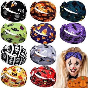 12 Pcs 80s 90s Retro Vintage Headbands Memphis Sweatbands Scarfs for Men Women Neon Soft Athletic Sweatband Headbands Wicking Elastic Hairband for Travel Party Hiking Cycling Running