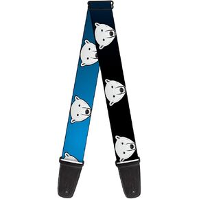 Guitar Strap Polar Bear Repeat Black Blue Fade 2 Inches Wide