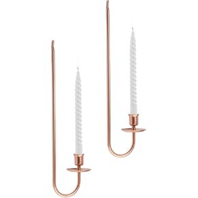 Wall Candle Sconces Holder - Metal Candle Sconces Wall Decor Set of 2, Hanging Wall Candle Holder for Fireplace Hallway Living Room Farmhouse Stairway Wall Decor CS004