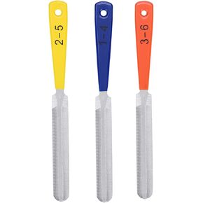 3 Pcs Guitar Nut Files, Stainless Steel Guitar Fret File, Double Edge Nut Slotting File, Fret Crowning Files Luthier Tools for Electric Guitar