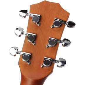 Guitar String Knob Fully Enclosed Guitar Chords Folk Acoustic Guitar Quasi-metal Universal Ukulele Chords 6 Packs Guitar String Knob (Silver 6 Pack)