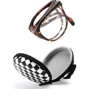 Large Frame Folding Reading Glasses for Women and Men Blue Light Blocking Readers Glasses for Reading with Portable Case