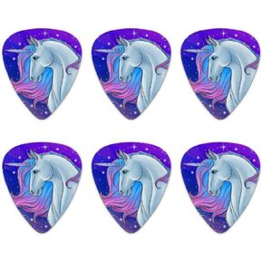 Majestic Unicorn Pink Purple Blue Novelty Guitar Picks Medium Gauge - Set of 6