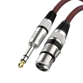 XLR Female to 1/4 (6.35mm) TRS to XLR Jack Lead Balance Microphone Cable XLR to 1/4 Cable 3 Pin Interconnect Cord Patch Cord - 6 Feet