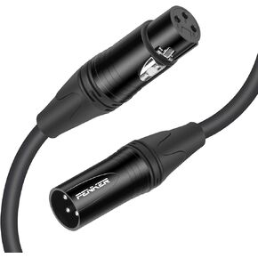 كابل XLR، كابل ميكروفون بطول 20 قدم، سلك ميكروفون متوازن XLR ذكر إلى أنثى 3 دبابيس، سلك ميكروفون قصير بطول 20 قدم (أسود) in Kuwait