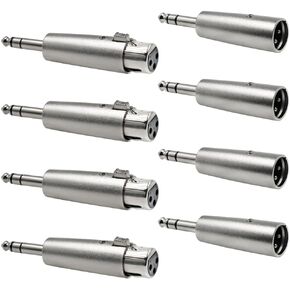 8 Pack 1/4" TRS to XLR Adapter, 1/4" 6.35mm Male to XLR Male Adapter and 1/4" 6.35mm Male to XLR Female Adapter