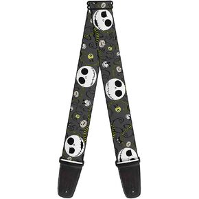 Buckle-Down Guitar Strap - Nightmare Before Christmas Jack Expressions/Halloween Elements Gray - 2" Wide - 29-54" Length