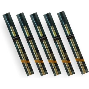 Feadog Set of 5 Brass Traditional Irish Whistle in the Key of D and C Made in Ireland Musical Instrument Present (Golden Key C)