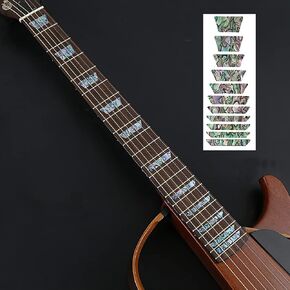Alnicov Guitar Fretboard Markers Inlay Sticker,DIY Fretboard Sticker for Guitar or Bass,Abalone Blue Trapezoid