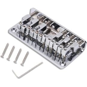 6 String Electric Guitar Metal Fixed Hardtail Saddle Bridge Replacement 78MM Metal Fixed Hardtail Saddle Bridge Top Load Guitar Tailpiece for 6 String FendeStratTele Electric Guitar