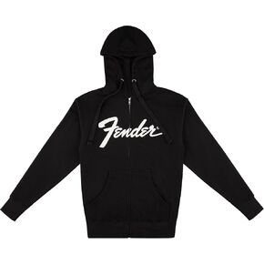 Fender Transition Logo Zip Front Hoodie, Black, XL