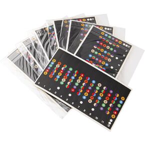 7 قطع من ملصقات Yootones Guitar Fretboard ملصقات Fretboard Guitar Fretboard Note الشارات Fingerboard Frets Map ملصق متوافق مع ممارسة المتعلم المبتدئ تناسب 6 سلاسل جيتار كهربائي صوتي