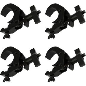 4pcs Truss Clamp Stage Light Clamp Hook Aluminum Alloy Heavy Duty for DJ Lighting Bar Lights Spotlights, Max 264Ibs, Fit for 1.57-2.36 Inch Diameter Pipe