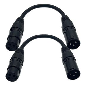 Seadream XLR to XLR Cables 10inch 2Pack XLR Male to Female Microphone Cable (Oxygen-Free Copper), 3-Pin Female to 3-pin Male Balanced Shielded XLR Cable
