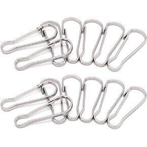 20 PCS Small Lanyard Clips Hooks - 304 Stainless Steel 1.14" Holiday Decoration Hanging Hook for Home Work Shop School