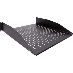 NavePoint 2U 19-Inch Heavy Duty Vented Rack Mount Cantilever Fixed Server Cabinet Shelf 18-Inches Deep Black