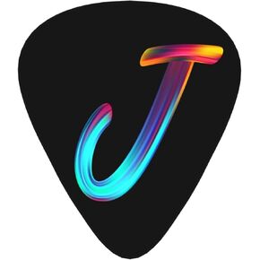 12 Pack Initial Guitar Picks Plectrums, Colorful Guitar Pick Classical Triangle 0.46 0.71 0.96mm Cool Guitar Pick Thin Medium Heavy Thumb Acoustic Finger Picks, Rainbow Letter M