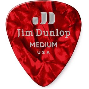 Dunlop 483P09MD Genuine Celluloid, Red Pearloid, Medium, 12/Player's Pack