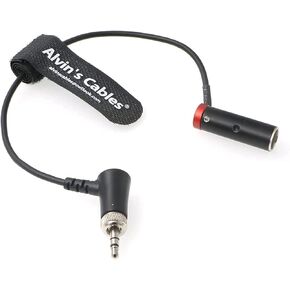 كابلات Alvin منخفضة الحجم Mini-XLR 3-Pin Male إلى 3.5mm-TRS-Locking Audio-Cable لـ Canon-EOS-C70 إلى Sennheiser-EK-100 G4/G3 RodeLink TA3M إلى كابل برغي TRS بزاوية يمين 3.5 مم أحمر