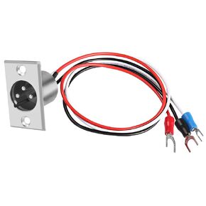 XMSJSIY XLR 3 Pin Male Socket Panel Mount with Terminal Audio Speaker Microphone Adapter Mic Connector with Y Spade Plug Extension Cable -30CM/11.8INCH