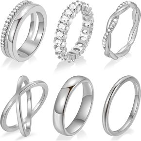Gold Rings Set for Women Non Tarnish, 14k Gold Plated Stacking CZ Thumb Rings, Dainty Gold Knuckle Chunky Rings for Gift Size 5/6/7/8/9/10