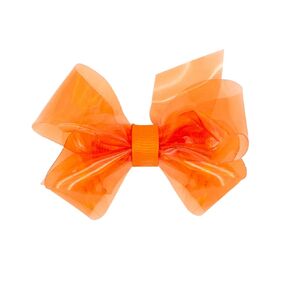 Wee Ones Girls' WeeSplash Vibrant Colored Vinyl Swim Hair Bow on a WeeStay Clip, Medium, Neon Yellow
