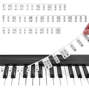 CoguZed Piano Keyboard Note Accessories Labels for 88 Key,Removable Silicon Piano Notes for Beginners, Reusable Piano Key Stickers, Piano Accessories with Box, Black