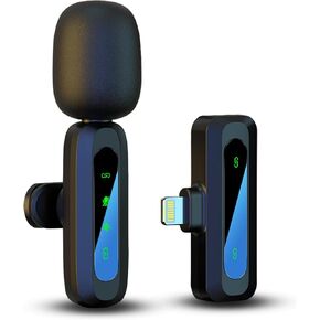 ميكروفون لافالير لاسلكي لأجهزة iPhone/iPad مع منفذ إضاءة، ميكروفون صغير ذكي لإلغاء الضوضاء، ميكروفون لاسلكي لتسجيل الفيديو ومدونة الفيديو ويوتيوب وتيك توك in Kuwait