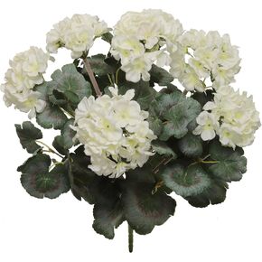 18" Real Touch Red Geranium Bush - UV-Protected Fake Flowers with Vibrant Green Leaves, Perfect for Indoor & Outdoor Decor, Versatile Home Decoration
