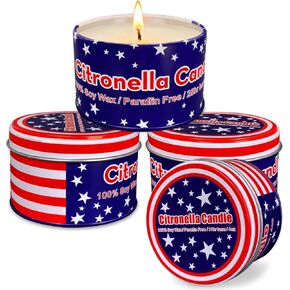 4 عبوات من شموع السترونيلا الخارجية 4 أونصة لمدة 25 ساعة، باللون الأخضر، 100% من الصويا، للفناء والتخييم وإشعال النار والحدائق والشرفة in Kuwait