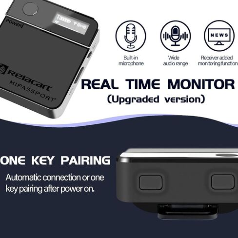 Mi2 2.4G Dual Channel Digital Wireless Lapel Microphone System with 2 Transmitters + 1 Receiver for Smartphone Camera Lavalier Mic for TikTok, Interview, Podcast, Vlogging, Live Streaming in Saudi Arabia