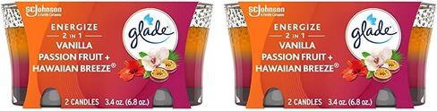 Glade Candle Jar, Air Freshener, 2in1, Vanilla Passion Fruit + Hawaiian Breeze, 3.4 Oz in Saudi Arabia