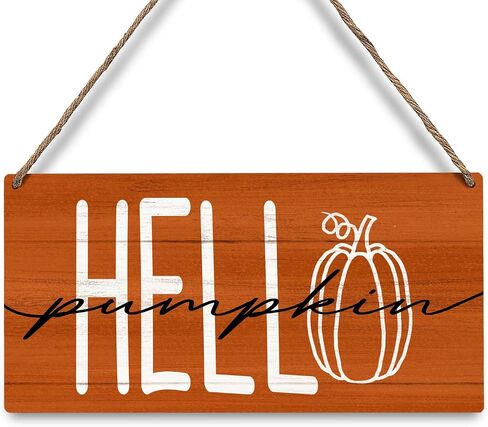JXREQ Fall Decor Hello Fall Maple Leaves Wall Decor Door Hanging Decor, Welcome Sign for Front Door, Vintage Outdoor Wall Art Sign for Porch Yard Store Home Farmhouse Decor, 12x6 Inch in Saudi Arabia