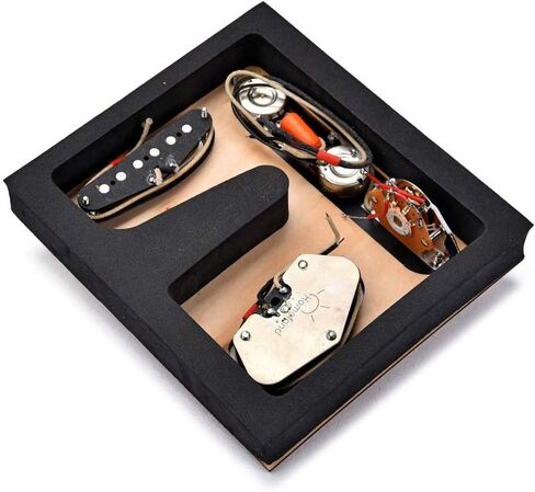 Swhmc Retro Tele Pickup Set 6 Strings Saddle Bridge Plate 3 Way Switch Control Plate Volume Control Plate Electric Guitars Replacement Parts - Black in Saudi Arabia