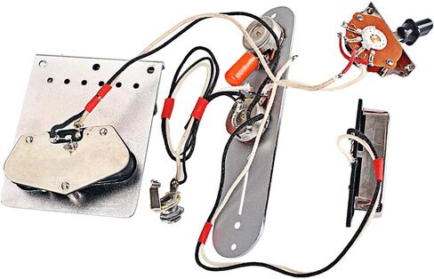 Swhmc Retro Tele Pickup Set 6 Strings Saddle Bridge Plate 3 Way Switch Control Plate Volume Control Plate Electric Guitars Replacement Parts - Black in Saudi Arabia