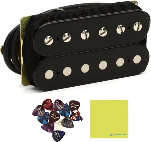 DiMarzio DP155FBK Black - حزمة التقاط هامبوكر ذا تون زون F-Spaced مع 12x أعواد جيتار فندر وقماش تلميع الصوت السائل in Saudi Arabia